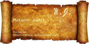 Matern Judit névjegykártya